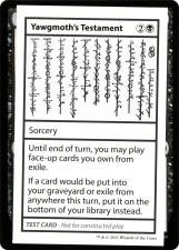 Yawgmoth’s Testament card image