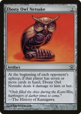 Ebony Owl Netsuke card image