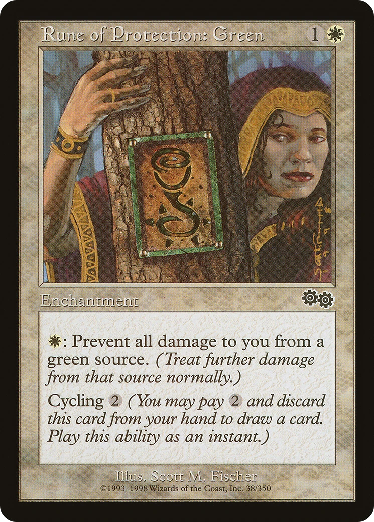 Rune of Protection: Green Magic: The Gathering card image