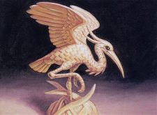 Ivory Crane Netsuke